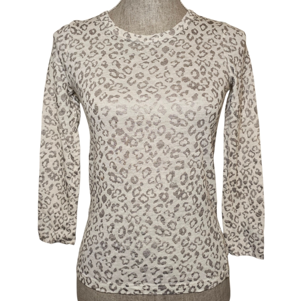 Marc by Marc Jacobs 100% Linen Top Size XS Leopard Animal Print Indie Sleaze